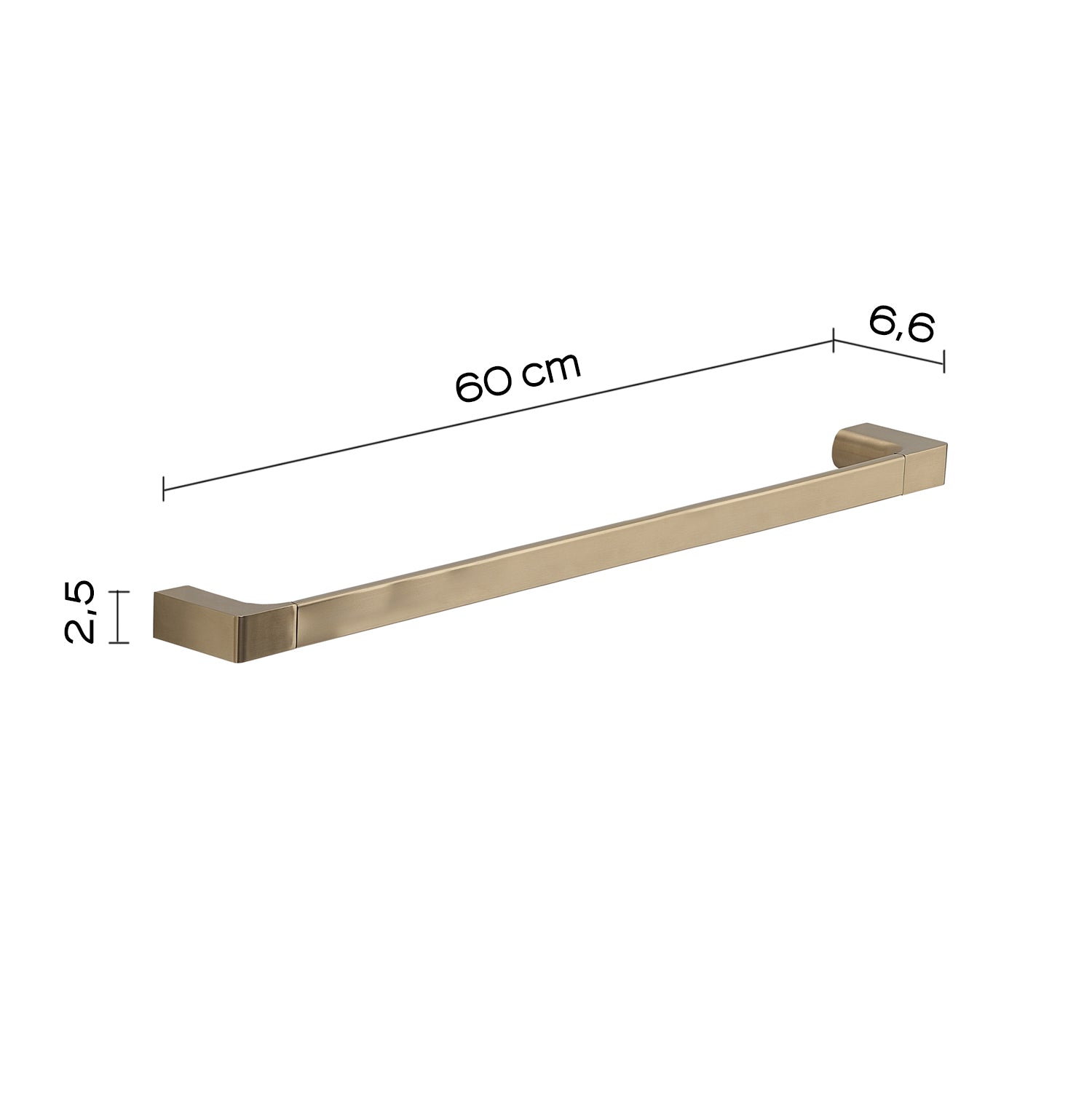 Portasalviette a muro di Gedy serie Pirenei 60 cm - Oro Matt