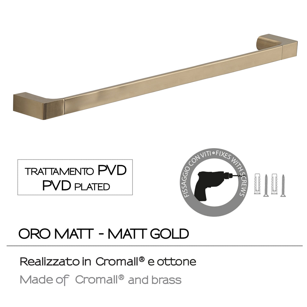 Portasalviette a muro di Gedy serie Pirenei 60 cm - Oro Matt