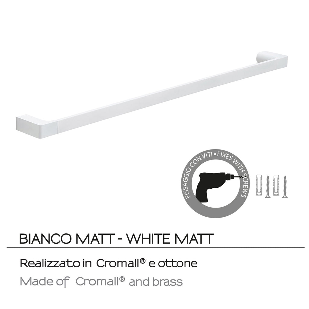 Portasalviette a muro di Gedy serie Pirenei 80 cm - Bianco Matt