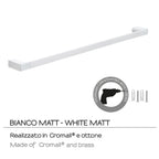 Portasalviette a muro di Gedy serie Pirenei 80 cm - Bianco Matt