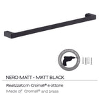Portasalviette a muro di Gedy serie Pirenei 80 cm - Nero Matt
