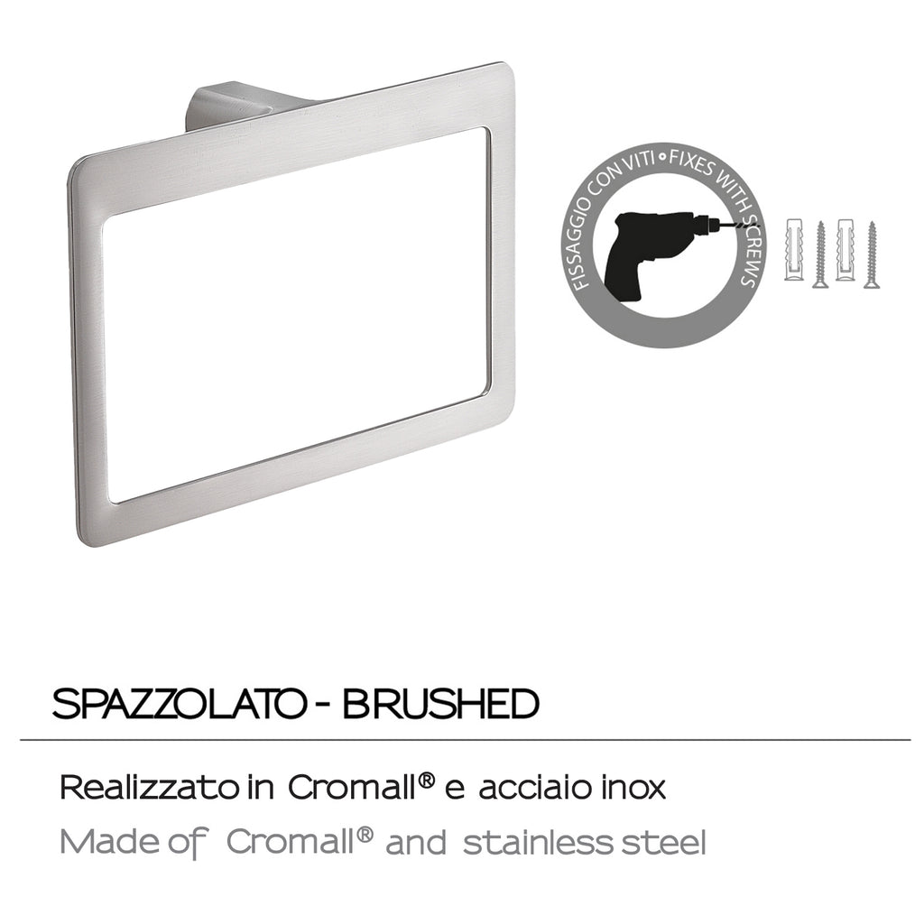 Portasalviette ad anello Gedy serie Pirenei - Spazzolato