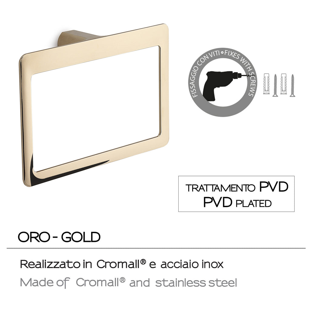 Portasalviette ad anello Gedy serie Pirenei - Oro