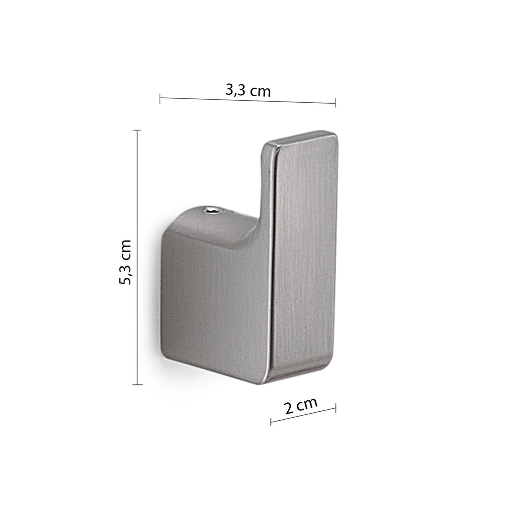 Appendiabiti 2 pezzi a muro Gedy serie Pirenei - Spazzolato