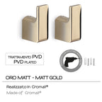 Appendiabiti 2 pezzi a muro Gedy serie Pirenei - Oro