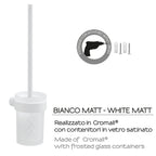 Scopino da muro con ciuffo in setole Gedy serie Pirenei - Bianco Matt