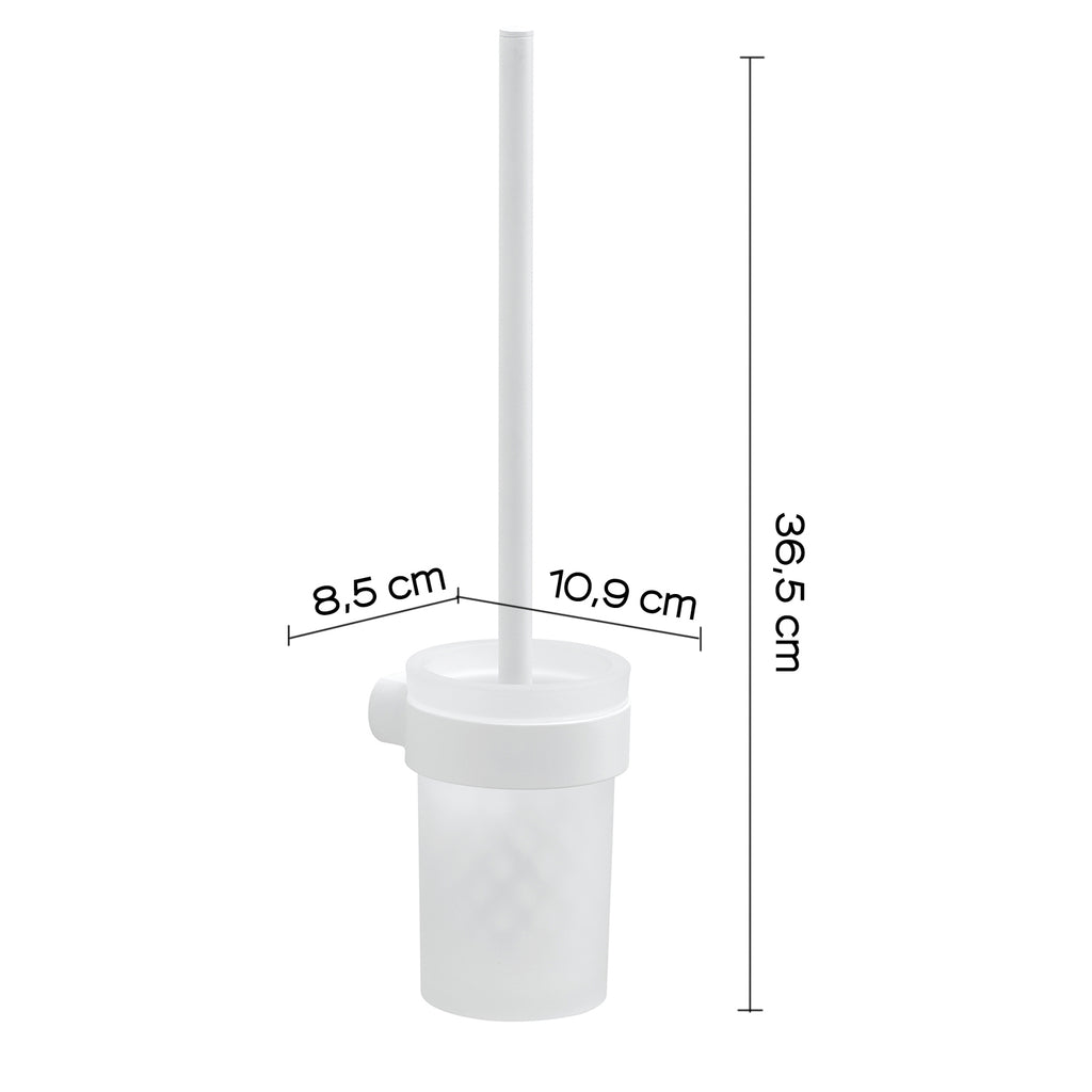 Scopino da muro con ciuffo in setole Gedy serie Pirenei - Bianco Matt