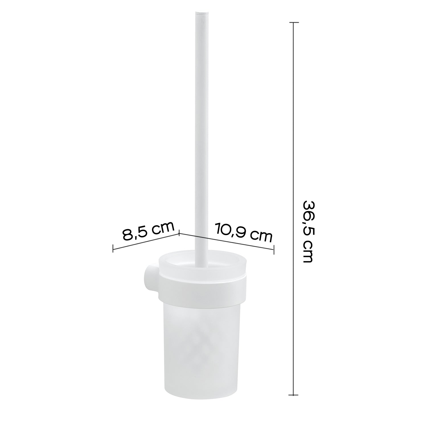 Scopino da muro con ciuffo in setole Gedy serie Pirenei - Bianco Matt