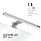 Lampada Led per specchio da 45 cm con attacco universale modello Madeira di Gedy - Cromato