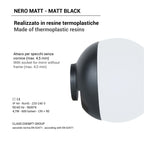 Lampada led tonda per specchio di Gedy modello Delos - Nero Matt