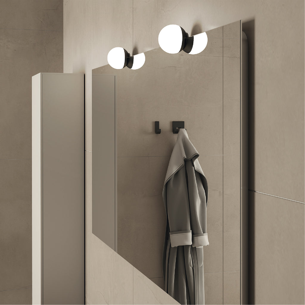 Lampada led tonda per specchio di Gedy modello Delos - Nero Matt