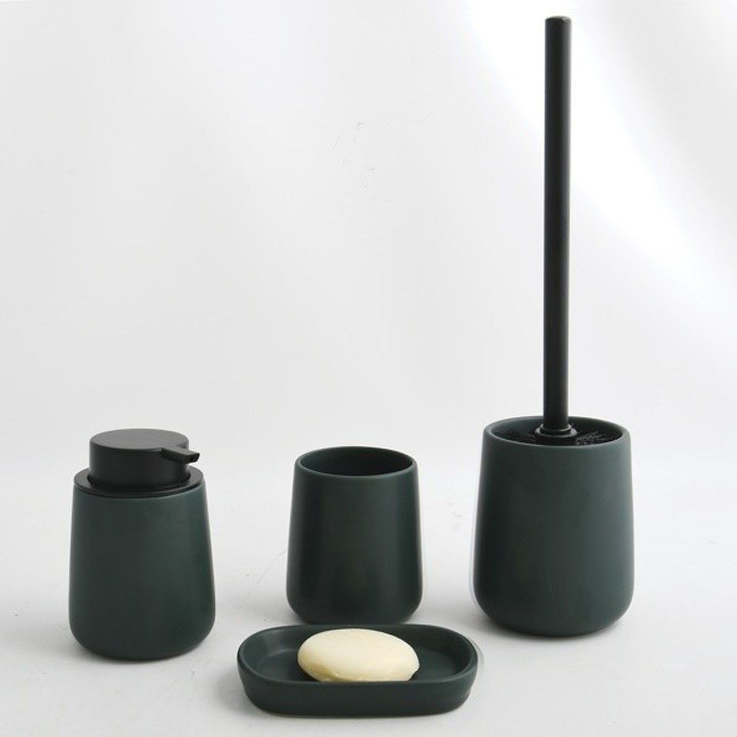Scopino con supporto in ceramica modello Maonie - Verde Scuro