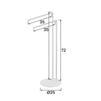 Piantana porta asciugamani Stile in acciaio con base ultra piatta - Bianco Opaco