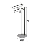 Piantana porta asciugamani Stile in acciaio con base ultra piatta - Nero Opaco