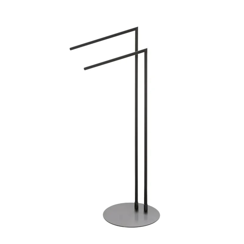 Piantana porta asciugamani Stile in acciaio con base ultra piatta - Nero Opaco