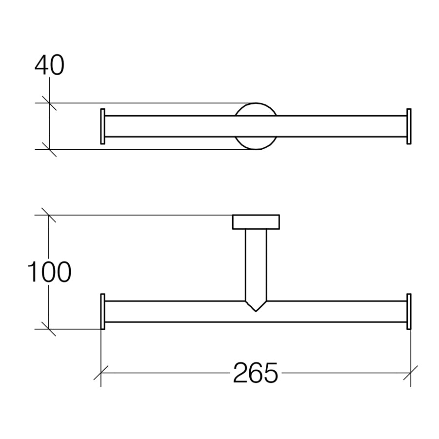 Portarotolo doppio Lineabeta collezione Baketo in ottone cromato