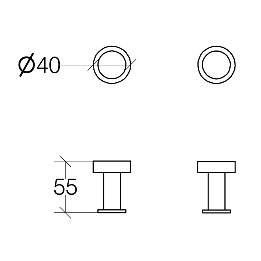 Coppia di appendini per il bagno Lineabeta collezione Baketo in ottone cromato