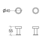 Coppia di appendini per il bagno Lineabeta collezione Baketo in ottone cromato