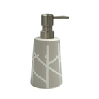 Dispenser Porta Sapone in ceramica di colore taupe e bianco collezione ARBRE