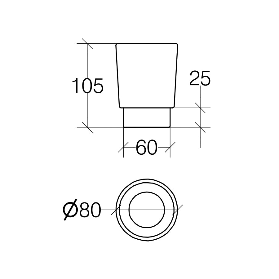 Bicchiere portaspazzolino Lineabeta Napie in Vetro Acidato