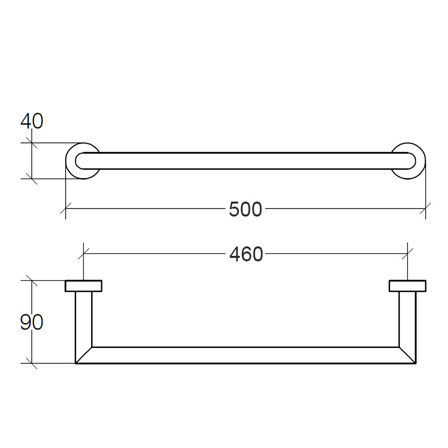 Porta asciugamani a muro di Lineabeta collezione Baketo in ottone verniciato Nero cm 50