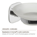 Portasapone in acciaio inox e cromall Teide di Gedy - Cromato