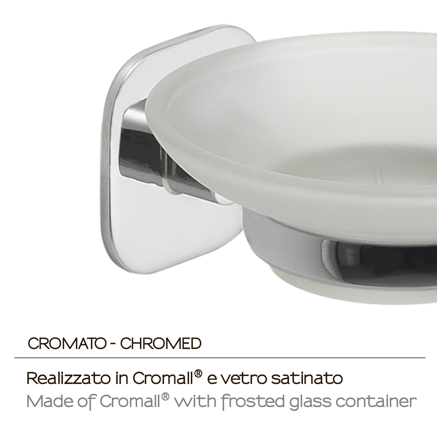 Portasapone in acciaio inox e cromall Teide di Gedy - Cromato