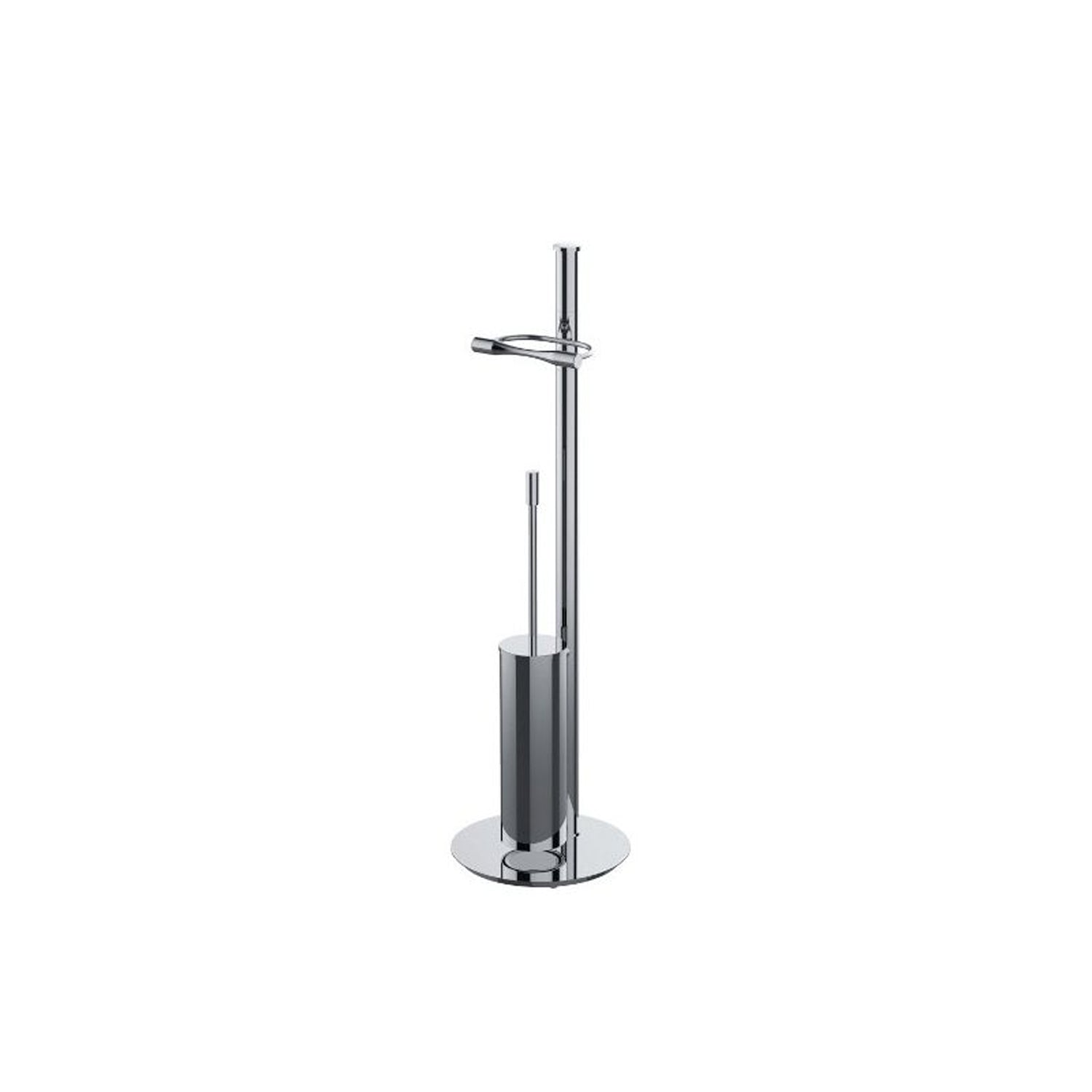 Piantana con porta rotolo e porta scopino in ottone cromato Isole di Colombo Design
