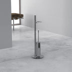 Piantana con porta rotolo e porta scopino in ottone cromato Isole di Colombo Design