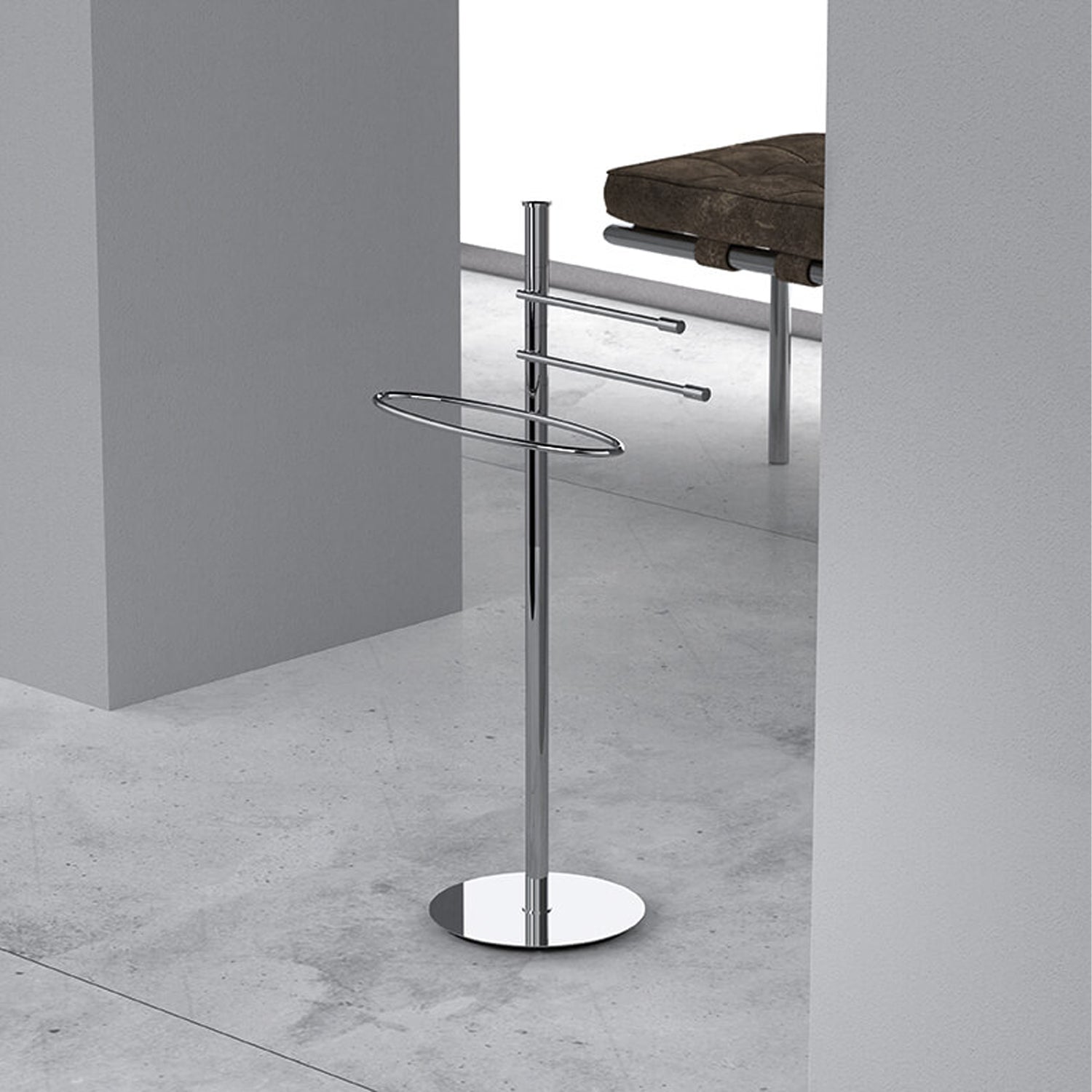 Piantana con 3 portasalviette in ottone cromato Isole di Colombo Design