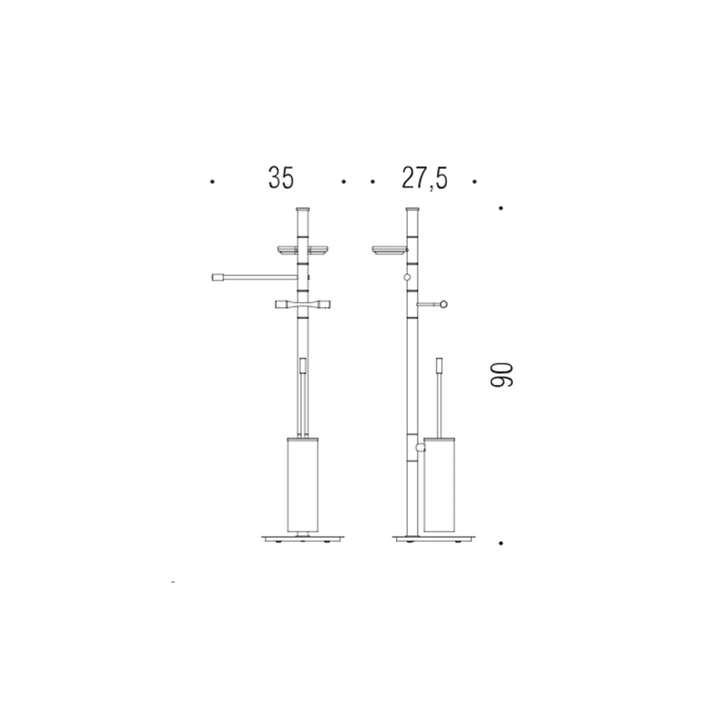 Piantana completa in ottone cromato Isole di Colombo Design