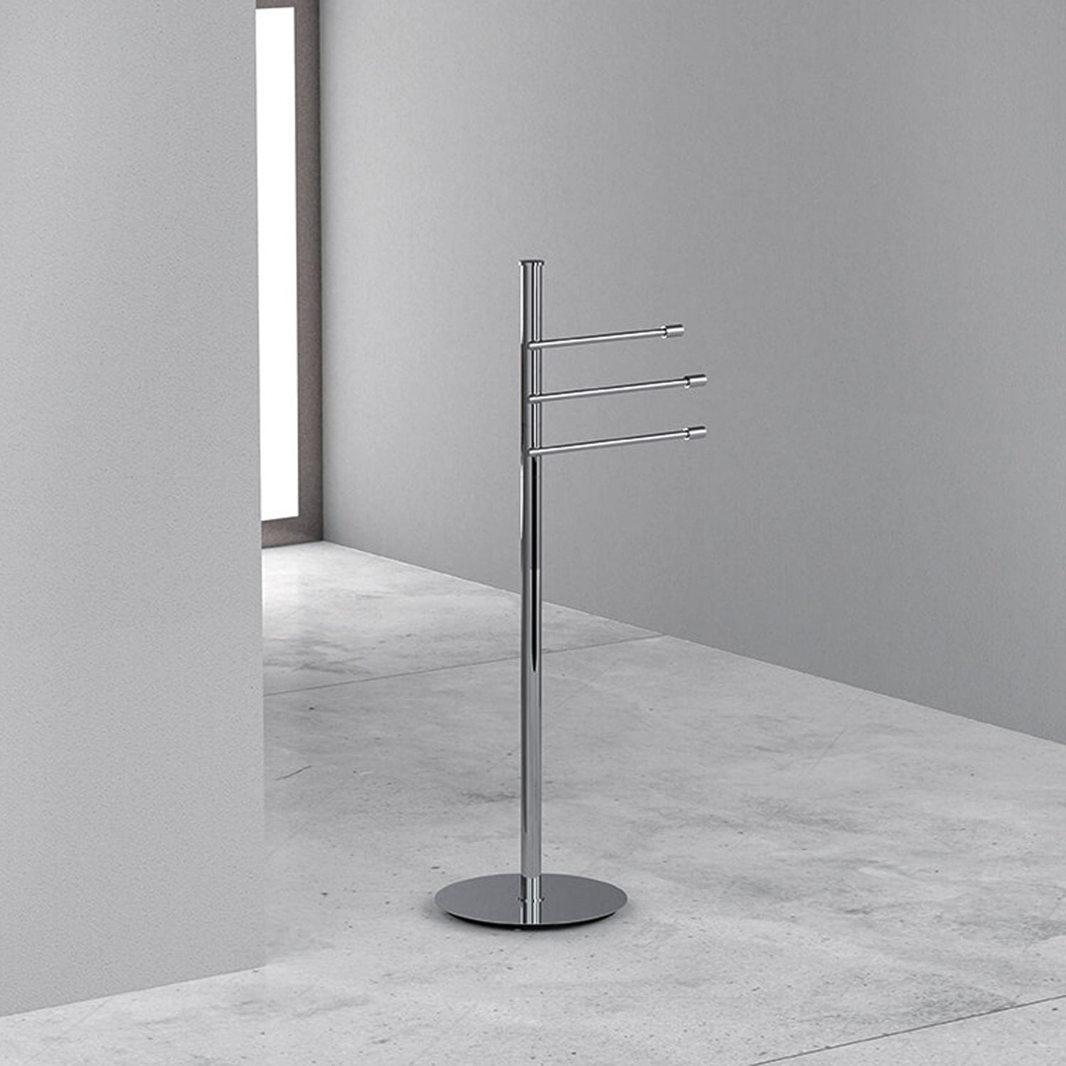 Piantana con 3 portasalviette in ottone cromato Isole di Colombo Design