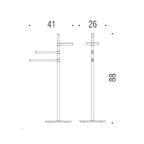 Piantana con 2 porta salviette e un portasapone in ottone Planets