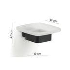 Portasapone a parete Gedy serie Lounge con contenitore in Vetro Satinato - Nero Matt