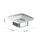 Portasapone da appoggio Gedy serie Lounge con contenitore in Vetro Satinato - Cromato