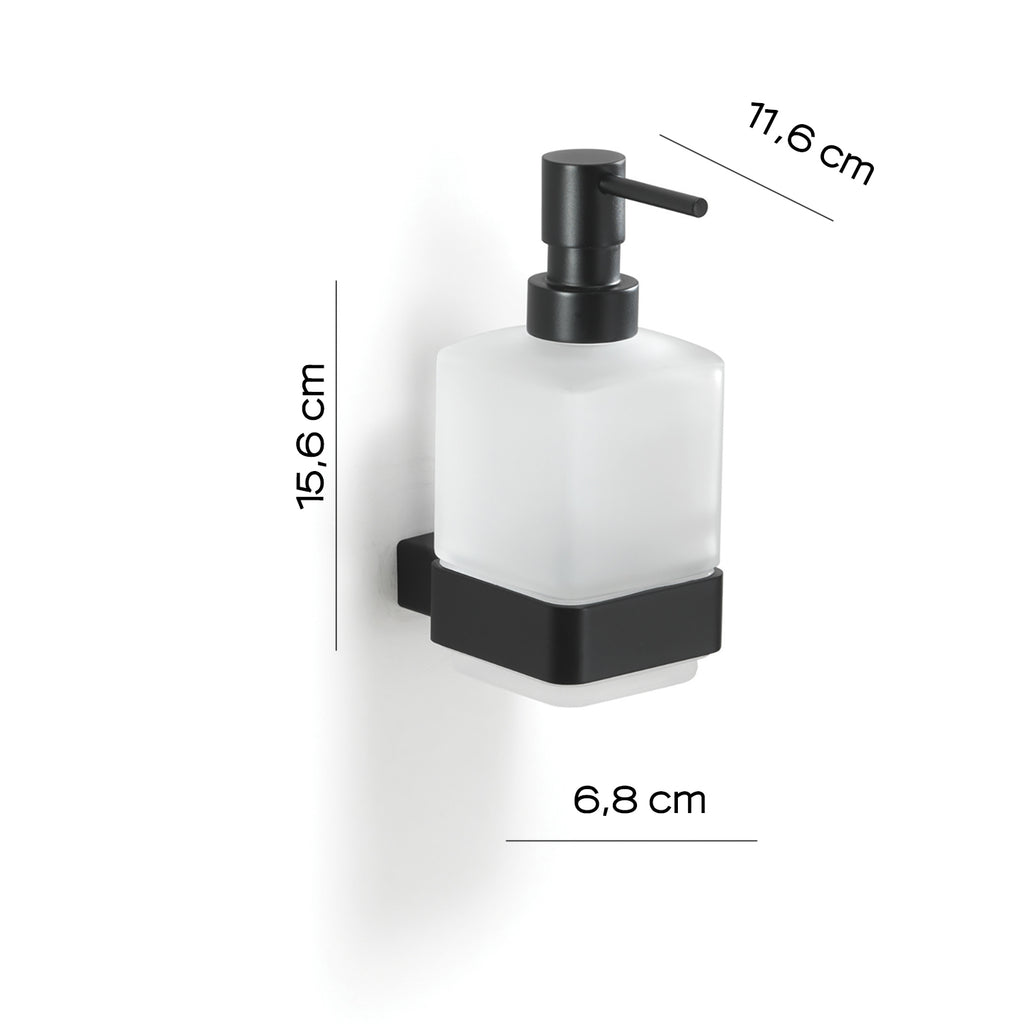 Dosasapone a parete di Gedy serie Lounge con erogatore in Ottone - Nero Matt