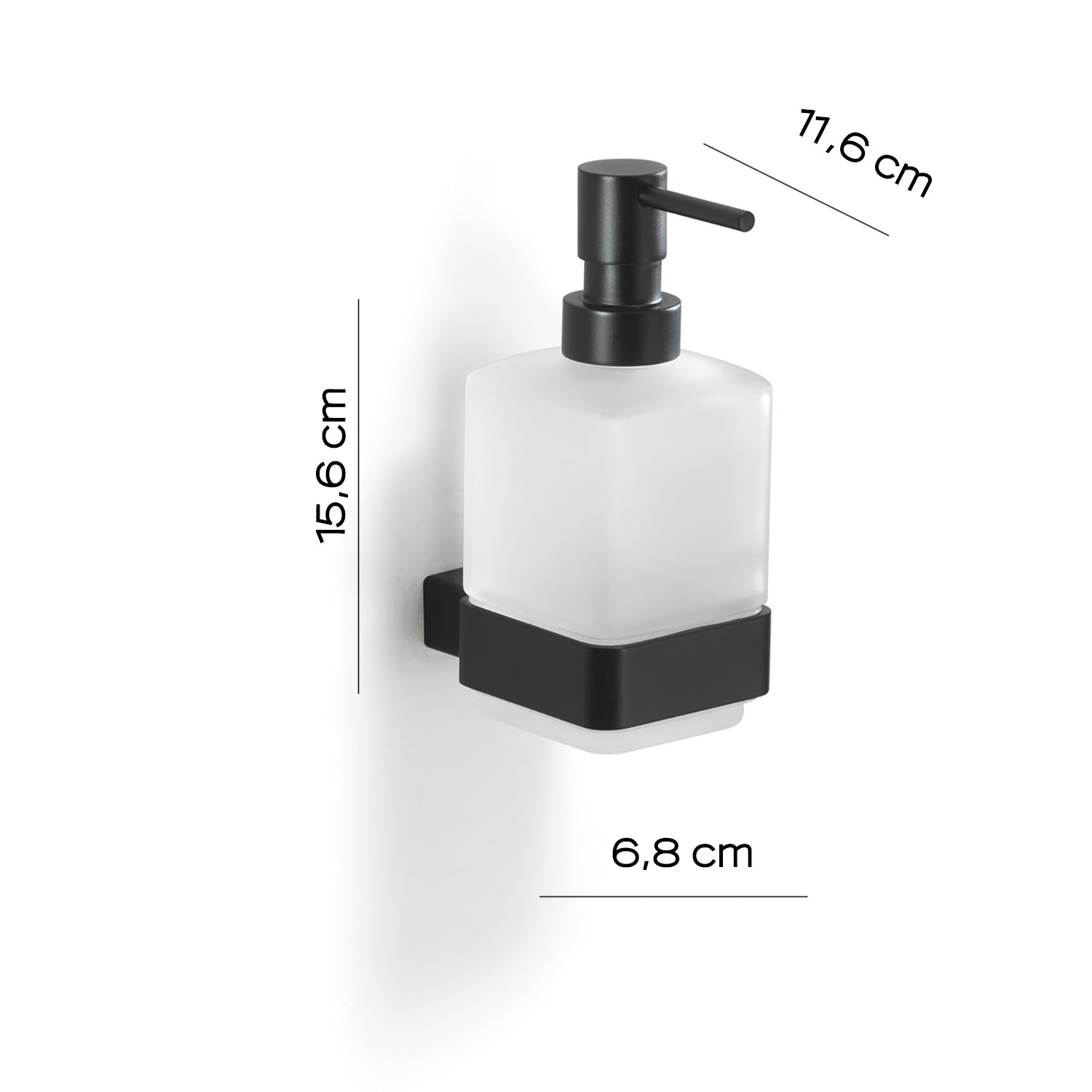 Dosasapone a parete di Gedy serie Lounge con erogatore in Ottone - Nero Matt