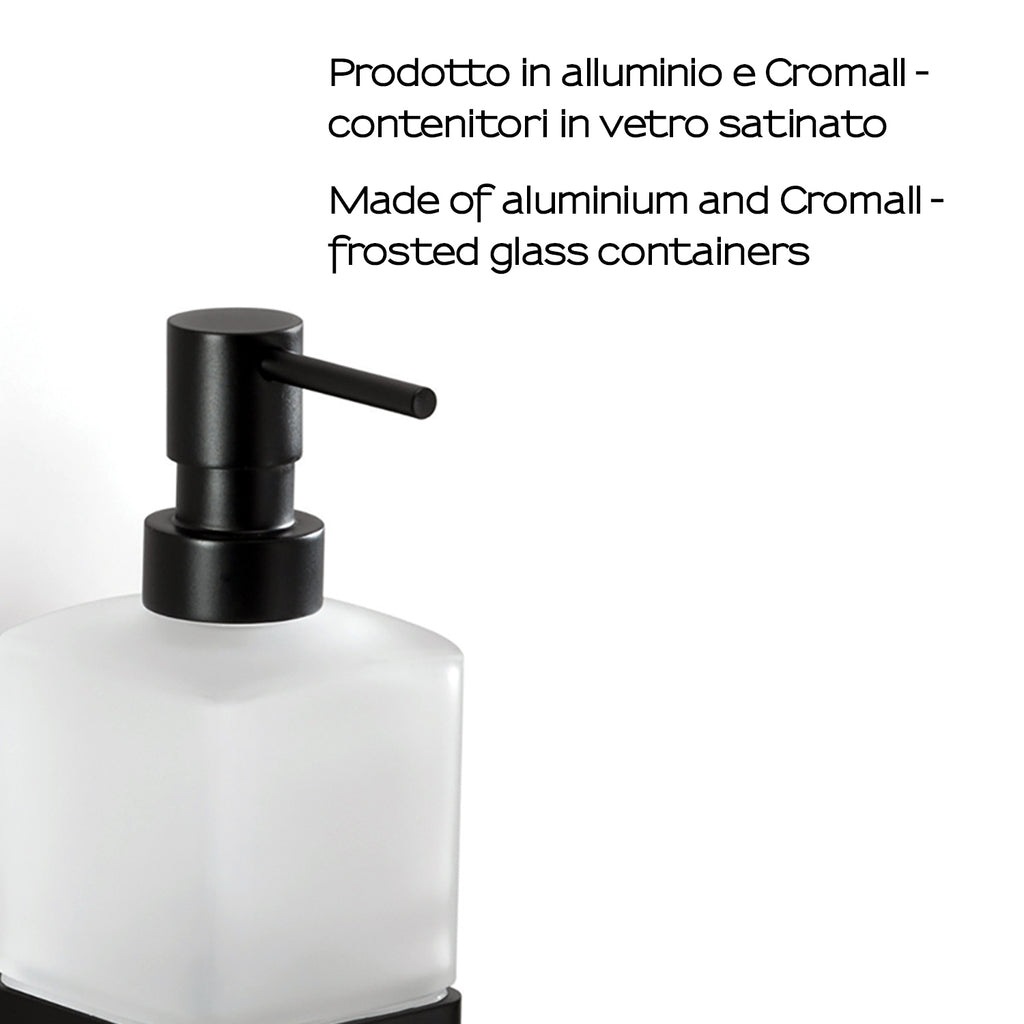 Dosasapone a parete di Gedy serie Lounge con erogatore in Ottone - Nero Matt