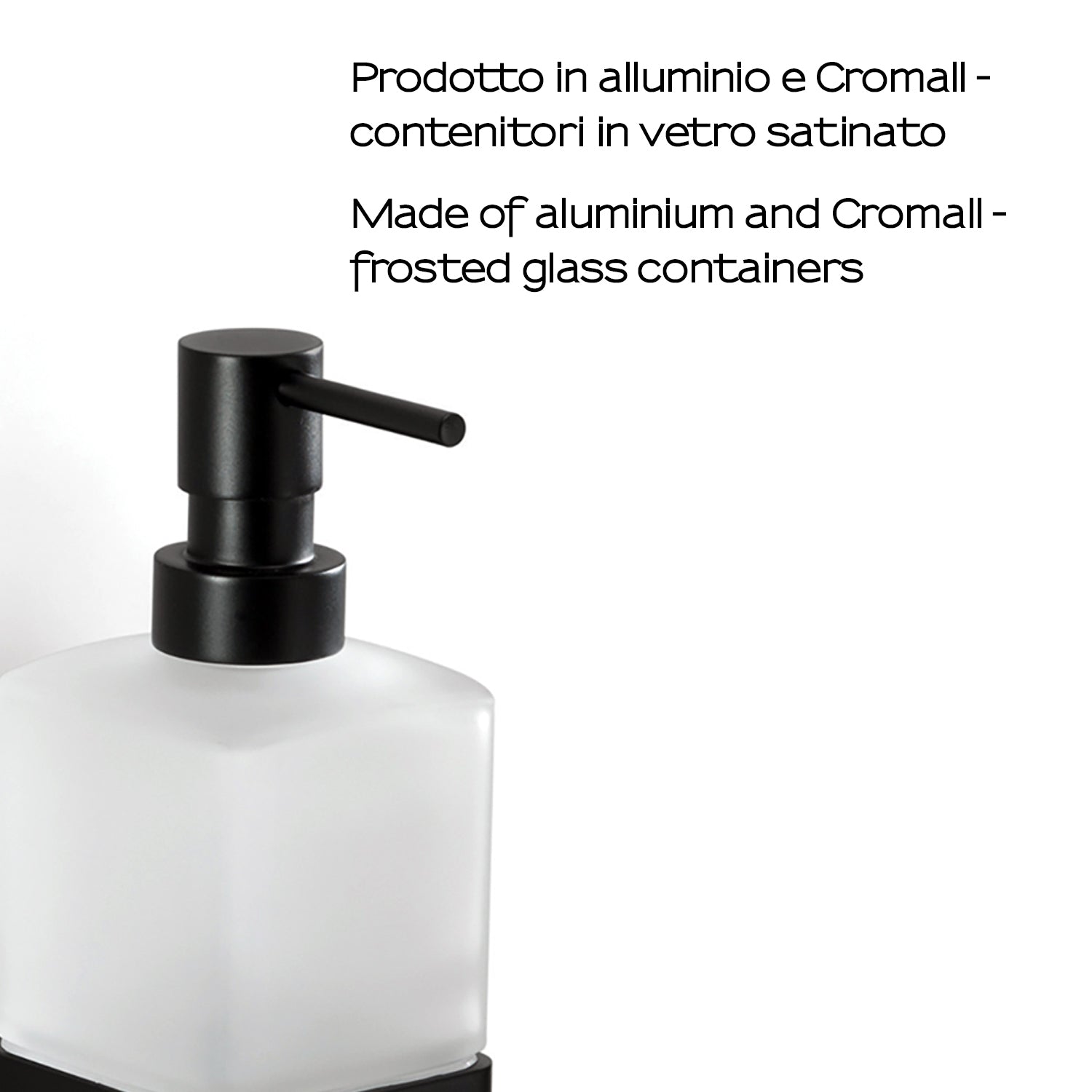 Dosasapone a parete di Gedy serie Lounge con erogatore in Ottone - Nero Matt