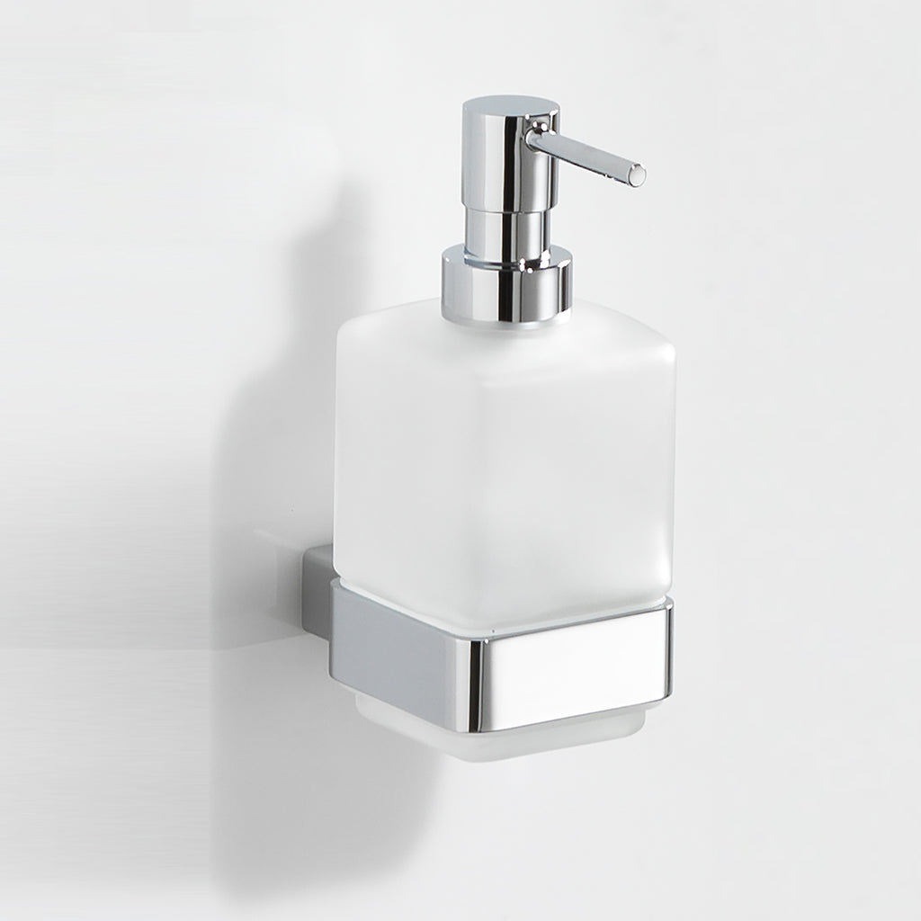 Dispenser Sapone a parete di Gedy serie Lounge con erogatore in Ottone - Cromato
