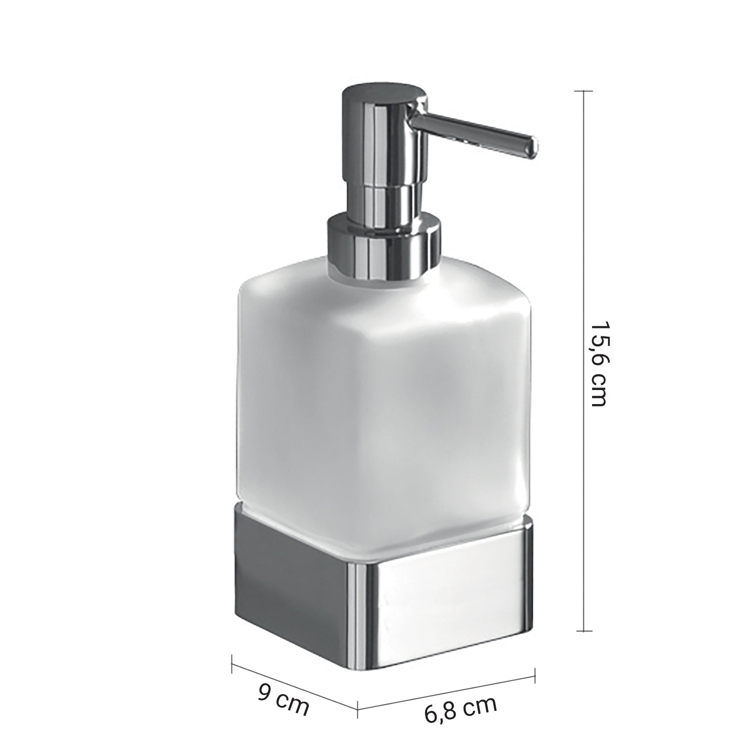 Dosasapone da appoggio con erogatore in Ottone Gedy serie Lounge - Cromato