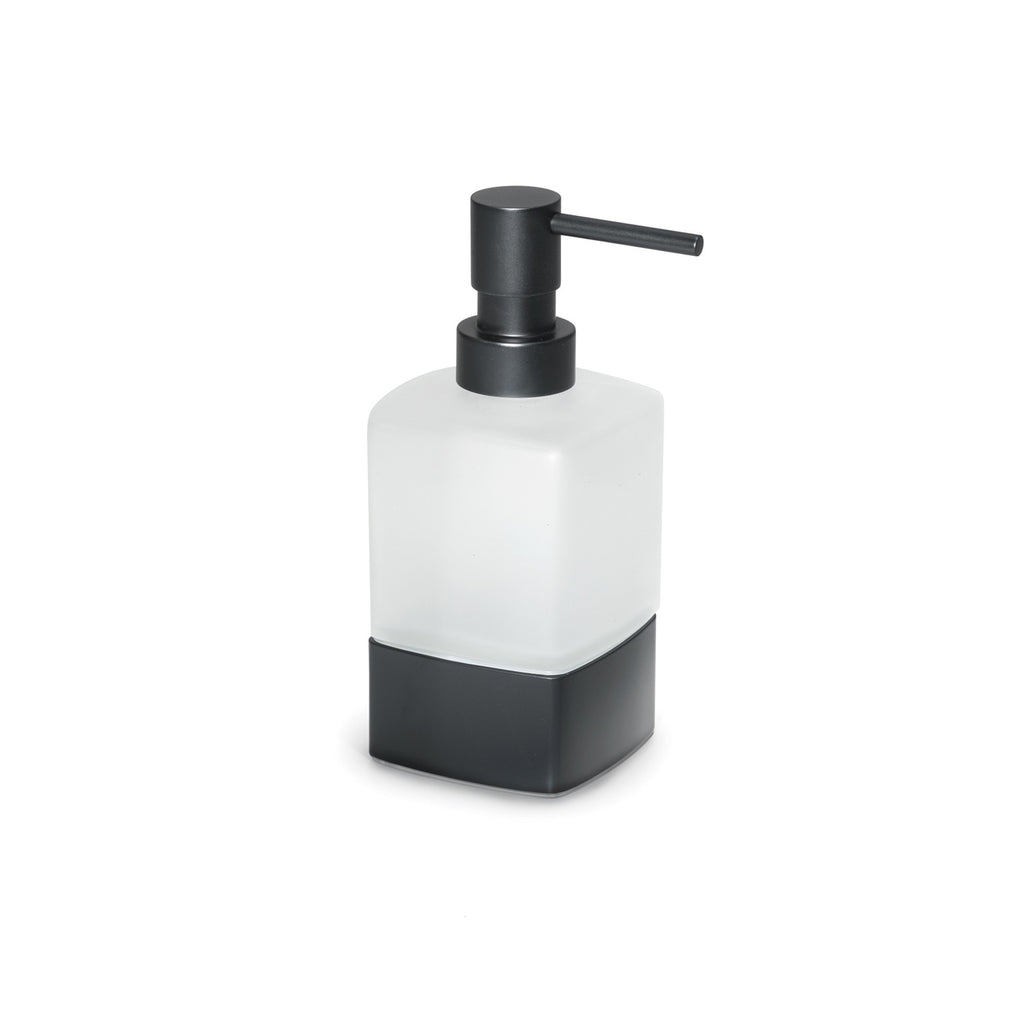 Dispenser sapone da appoggio con erogatore in Ottone Gedy serie Lounge - Nero Matt