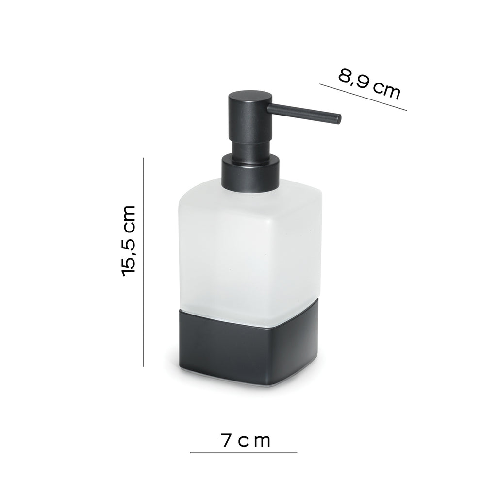 Dispenser sapone da appoggio con erogatore in Ottone Gedy serie Lounge - Nero Matt