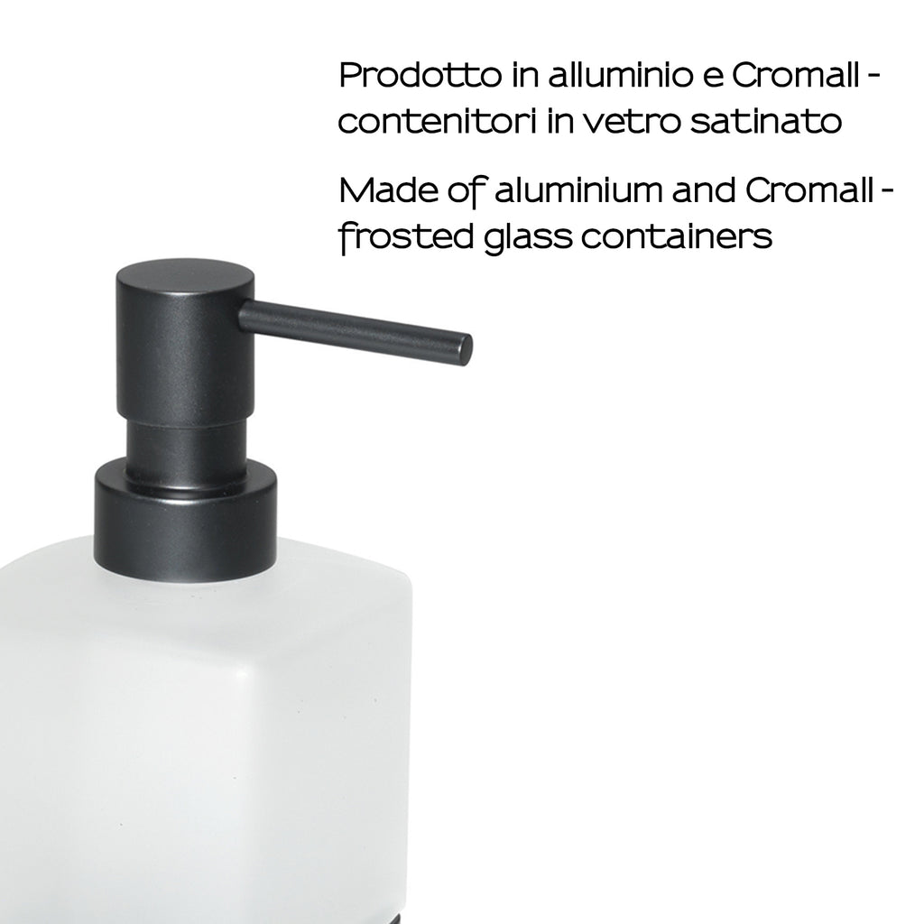 Dispenser sapone da appoggio con erogatore in Ottone Gedy serie Lounge - Nero Matt
