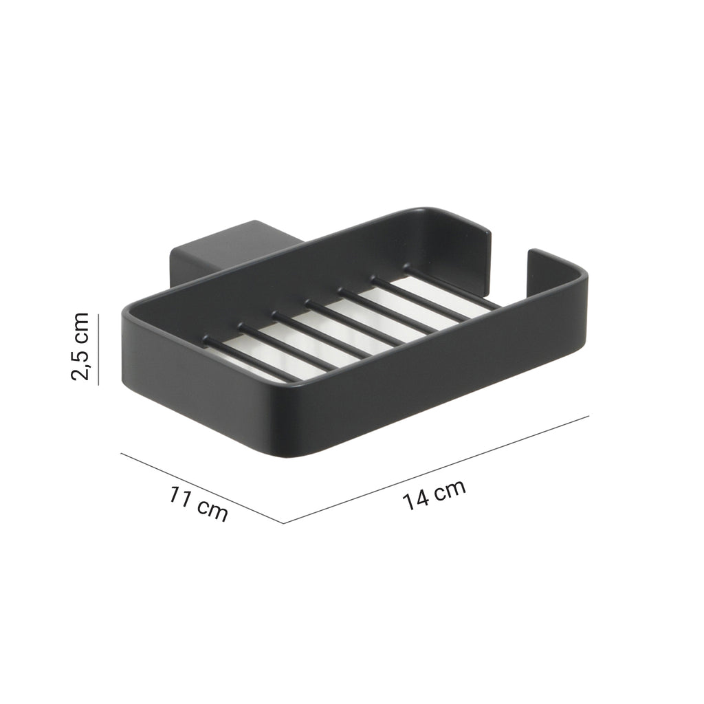 Portaoggetti doccia a parete Gedy serie Lounge - Nero Matt