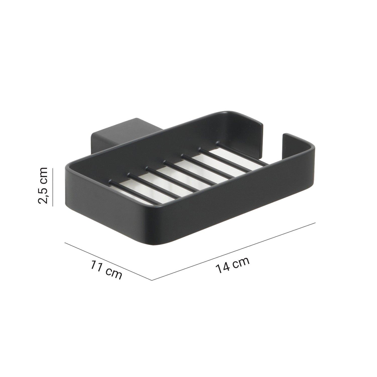 Portaoggetti doccia a parete Gedy serie Lounge - Nero Matt