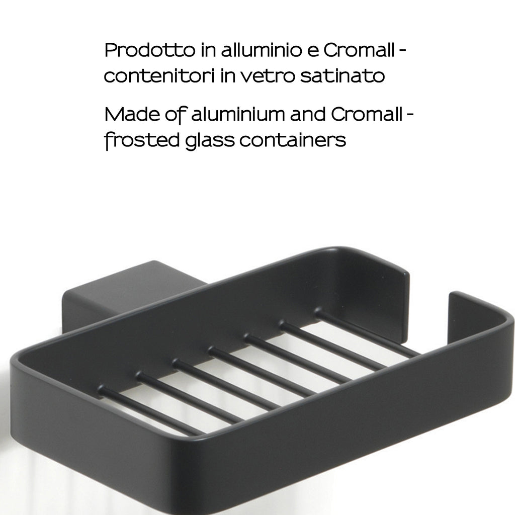 Portaoggetti doccia a parete Gedy serie Lounge - Nero Matt