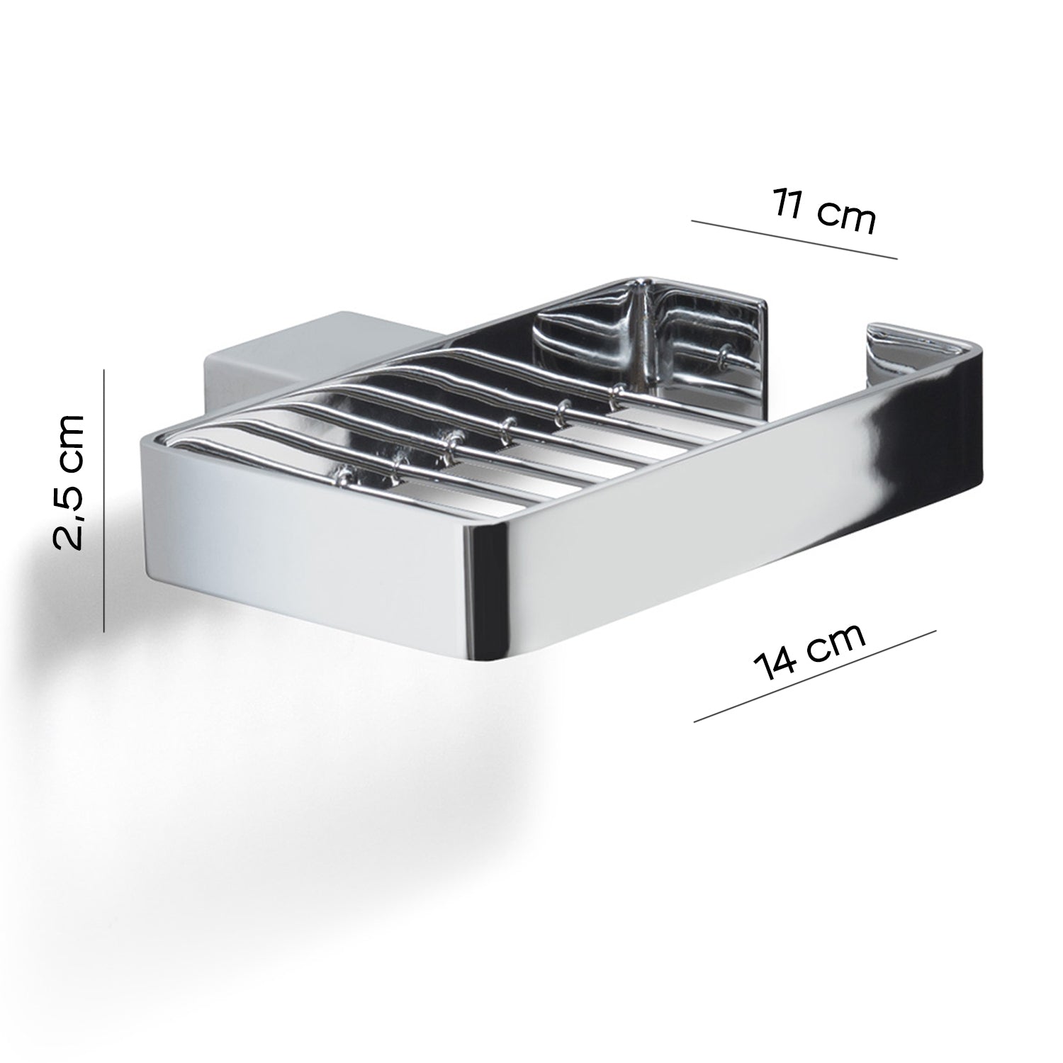 Portaoggetti doccia a parete Gedy serie Lounge - Cromato