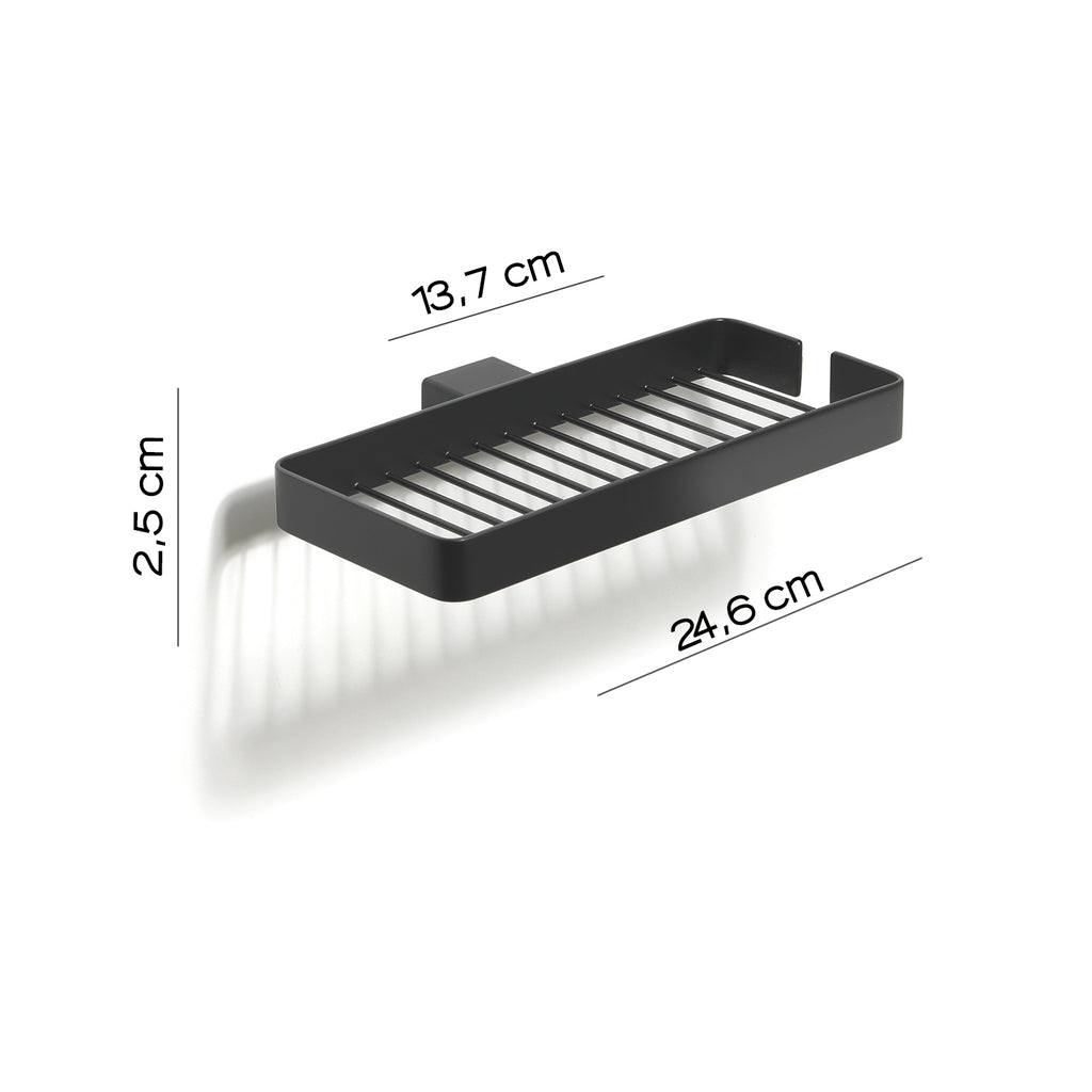 Portaoggetti doccia doppio a parete Gedy serie Lounge - Nero Matt