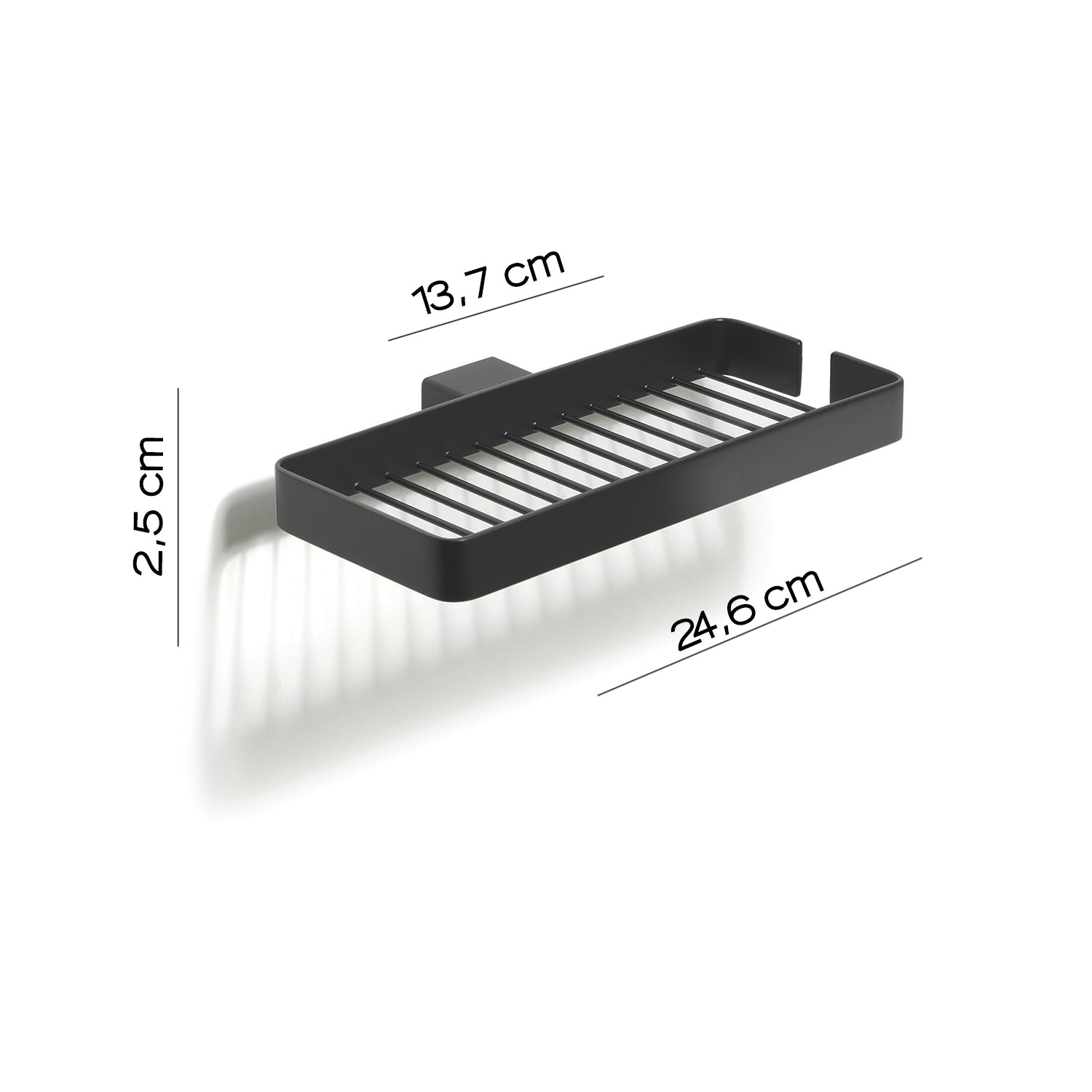 Portaoggetti doccia doppio a parete Gedy serie Lounge - Nero Matt
